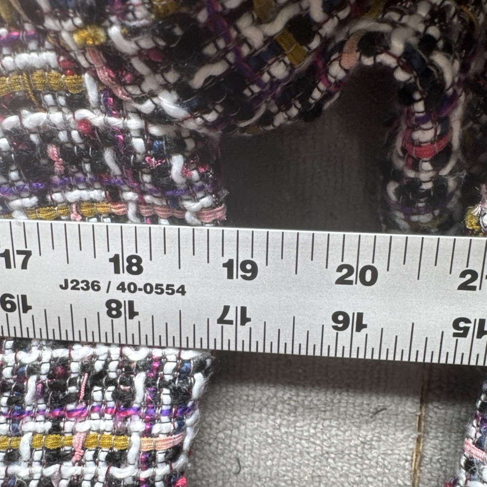 Ann Taylor Tweed Lady Jacker Blazer‎ 4 Pink Boucle Fringe Career Office Church - Picture 6 of 10